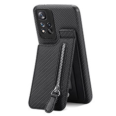 Funda Silicona Carcasa Ultrafina Goma con Magnetico S01D para Xiaomi Redmi Note 11 Pro+ Plus 5G Negro