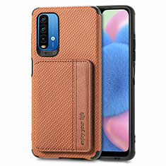 Funda Silicona Carcasa Ultrafina Goma con Magnetico S01D para Xiaomi Redmi Note 9 4G Marron