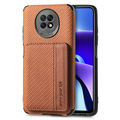 Funda Silicona Carcasa Ultrafina Goma con Magnetico S01D para Xiaomi Redmi Note 9 5G Marron