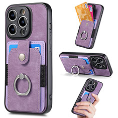 Funda Silicona Carcasa Ultrafina Goma con Magnetico S02D para Apple iPhone 15 Pro Morado