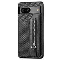 Funda Silicona Carcasa Ultrafina Goma con Magnetico S02D para Google Pixel 7a 5G Negro