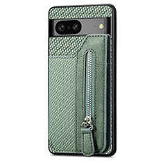 Funda Silicona Carcasa Ultrafina Goma con Magnetico S02D para Google Pixel 7a 5G Verde