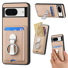 Funda Silicona Carcasa Ultrafina Goma con Magnetico S02D para Google Pixel 8 5G Oro