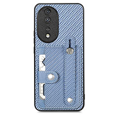 Funda Silicona Carcasa Ultrafina Goma con Magnetico S02D para Huawei Honor 80 5G Azul