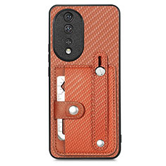 Funda Silicona Carcasa Ultrafina Goma con Magnetico S02D para Huawei Honor 80 5G Marron