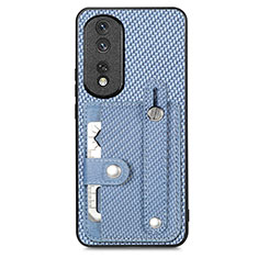 Funda Silicona Carcasa Ultrafina Goma con Magnetico S02D para Huawei Honor 80 Pro Flat 5G Azul