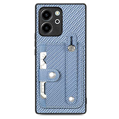 Funda Silicona Carcasa Ultrafina Goma con Magnetico S02D para Huawei Honor 80 SE 5G Azul