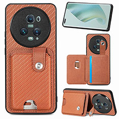 Funda Silicona Carcasa Ultrafina Goma con Magnetico S02D para Huawei Honor Magic5 Pro 5G Marron