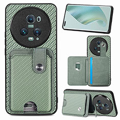 Funda Silicona Carcasa Ultrafina Goma con Magnetico S02D para Huawei Honor Magic5 Pro 5G Verde