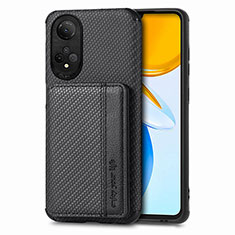 Funda Silicona Carcasa Ultrafina Goma con Magnetico S02D para Huawei Honor X7 Negro