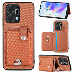 Funda Silicona Carcasa Ultrafina Goma con Magnetico S02D para Huawei Honor X7a Marron