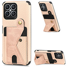 Funda Silicona Carcasa Ultrafina Goma con Magnetico S02D para Huawei Honor X8 4G Oro