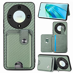 Funda Silicona Carcasa Ultrafina Goma con Magnetico S02D para Huawei Honor X9a 5G Verde