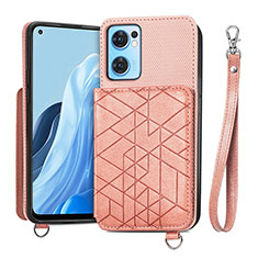 Funda Silicona Carcasa Ultrafina Goma con Magnetico S02D para OnePlus Nord CE 2 5G Oro Rosa