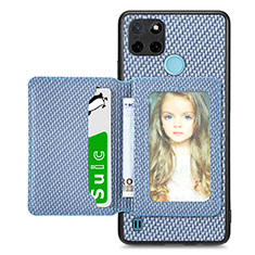 Funda Silicona Carcasa Ultrafina Goma con Magnetico S02D para Realme C21Y Azul