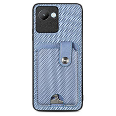 Funda Silicona Carcasa Ultrafina Goma con Magnetico S02D para Realme C30 Azul