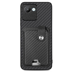 Funda Silicona Carcasa Ultrafina Goma con Magnetico S02D para Realme C30 Negro