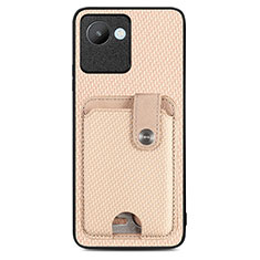 Funda Silicona Carcasa Ultrafina Goma con Magnetico S02D para Realme C30 Oro