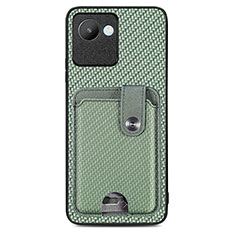 Funda Silicona Carcasa Ultrafina Goma con Magnetico S02D para Realme C30 Verde