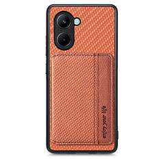 Funda Silicona Carcasa Ultrafina Goma con Magnetico S02D para Realme C33 (2023) Marron