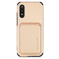 Funda Silicona Carcasa Ultrafina Goma con Magnetico S02D para Samsung Galaxy A02 Oro