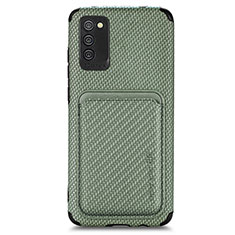 Funda Silicona Carcasa Ultrafina Goma con Magnetico S02D para Samsung Galaxy A02s Verde