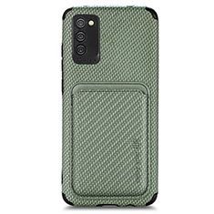 Funda Silicona Carcasa Ultrafina Goma con Magnetico S02D para Samsung Galaxy A03s Verde