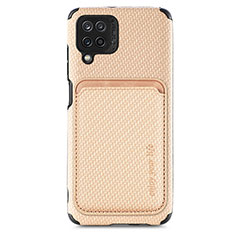 Funda Silicona Carcasa Ultrafina Goma con Magnetico S02D para Samsung Galaxy A12 Oro