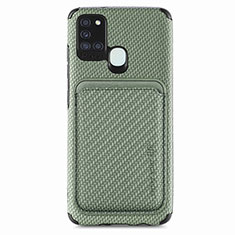 Funda Silicona Carcasa Ultrafina Goma con Magnetico S02D para Samsung Galaxy A21s Verde