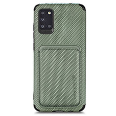 Funda Silicona Carcasa Ultrafina Goma con Magnetico S02D para Samsung Galaxy A31 Verde