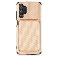 Funda Silicona Carcasa Ultrafina Goma con Magnetico S02D para Samsung Galaxy A32 4G Oro