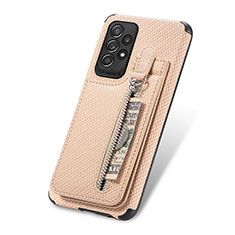 Funda Silicona Carcasa Ultrafina Goma con Magnetico S02D para Samsung Galaxy A52 4G Oro