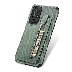 Funda Silicona Carcasa Ultrafina Goma con Magnetico S02D para Samsung Galaxy A52 4G Verde