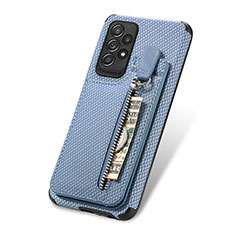 Funda Silicona Carcasa Ultrafina Goma con Magnetico S02D para Samsung Galaxy A52 5G Azul