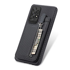 Funda Silicona Carcasa Ultrafina Goma con Magnetico S02D para Samsung Galaxy A52 5G Negro