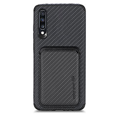 Funda Silicona Carcasa Ultrafina Goma con Magnetico S02D para Samsung Galaxy A70 Negro