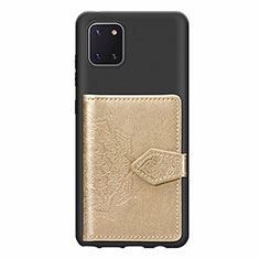 Funda Silicona Carcasa Ultrafina Goma con Magnetico S02D para Samsung Galaxy A81 Oro