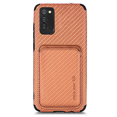 Funda Silicona Carcasa Ultrafina Goma con Magnetico S02D para Samsung Galaxy F02S SM-E025F Marron