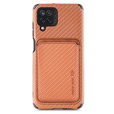 Funda Silicona Carcasa Ultrafina Goma con Magnetico S02D para Samsung Galaxy F12 Marron