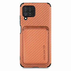 Funda Silicona Carcasa Ultrafina Goma con Magnetico S02D para Samsung Galaxy F62 5G Marron