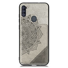 Funda Silicona Carcasa Ultrafina Goma con Magnetico S02D para Samsung Galaxy M11 Gris