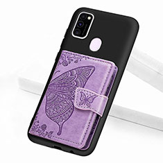 Funda Silicona Carcasa Ultrafina Goma con Magnetico S02D para Samsung Galaxy M21 Morado