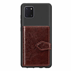 Funda Silicona Carcasa Ultrafina Goma con Magnetico S02D para Samsung Galaxy M60s Marron