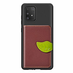 Funda Silicona Carcasa Ultrafina Goma con Magnetico S02D para Samsung Galaxy M80S Marron