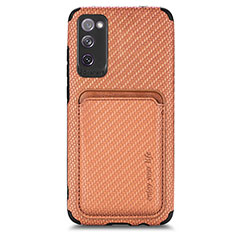 Funda Silicona Carcasa Ultrafina Goma con Magnetico S02D para Samsung Galaxy S20 FE (2022) 5G Marron