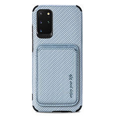 Funda Silicona Carcasa Ultrafina Goma con Magnetico S02D para Samsung Galaxy S20 Plus 5G Azul