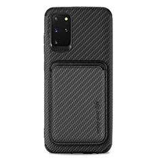 Funda Silicona Carcasa Ultrafina Goma con Magnetico S02D para Samsung Galaxy S20 Plus 5G Negro