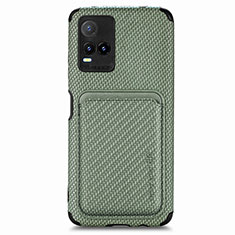 Funda Silicona Carcasa Ultrafina Goma con Magnetico S02D para Vivo Y21 Verde