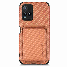 Funda Silicona Carcasa Ultrafina Goma con Magnetico S02D para Vivo Y21a Marron