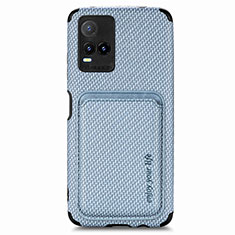 Funda Silicona Carcasa Ultrafina Goma con Magnetico S02D para Vivo Y21G Azul